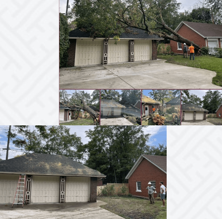 A collage of three different pictures showing the same house.